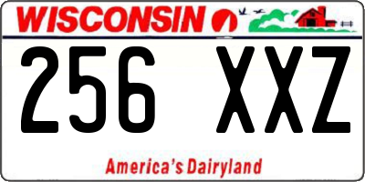 WI license plate 256XXZ