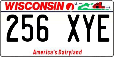 WI license plate 256XYE