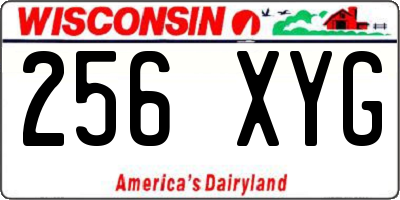 WI license plate 256XYG