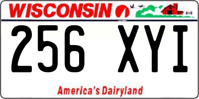 WI license plate 256XYI