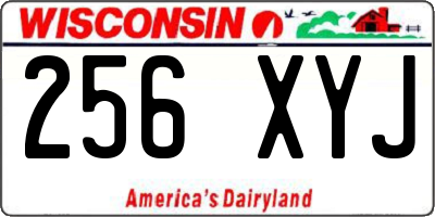 WI license plate 256XYJ