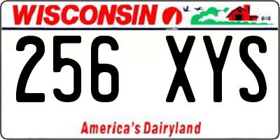 WI license plate 256XYS