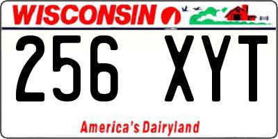 WI license plate 256XYT