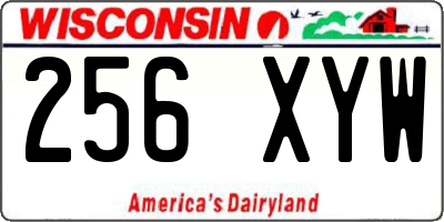 WI license plate 256XYW
