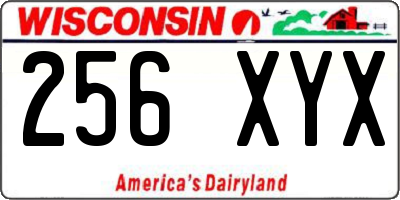 WI license plate 256XYX