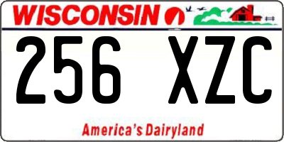 WI license plate 256XZC