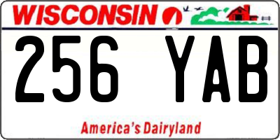 WI license plate 256YAB