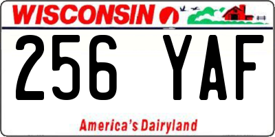 WI license plate 256YAF