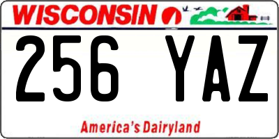 WI license plate 256YAZ