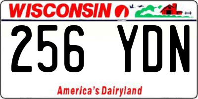WI license plate 256YDN