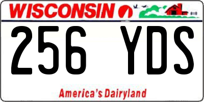 WI license plate 256YDS