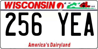 WI license plate 256YEA
