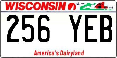WI license plate 256YEB