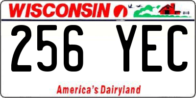 WI license plate 256YEC