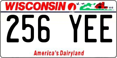 WI license plate 256YEE