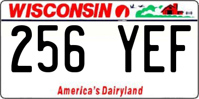 WI license plate 256YEF