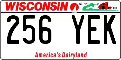 WI license plate 256YEK
