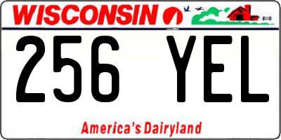 WI license plate 256YEL