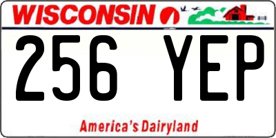 WI license plate 256YEP