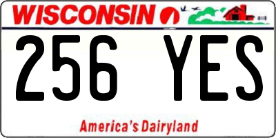 WI license plate 256YES