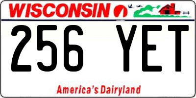 WI license plate 256YET
