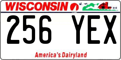 WI license plate 256YEX