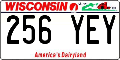 WI license plate 256YEY