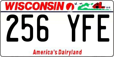 WI license plate 256YFE