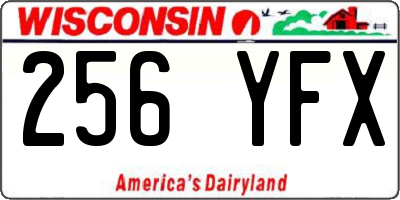WI license plate 256YFX