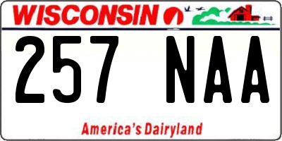 WI license plate 257NAA