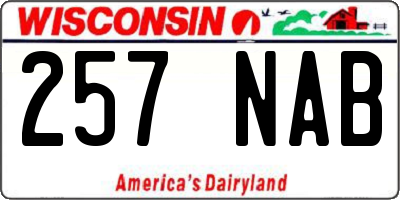 WI license plate 257NAB