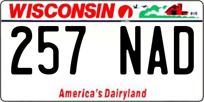 WI license plate 257NAD