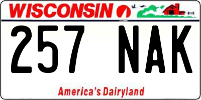 WI license plate 257NAK