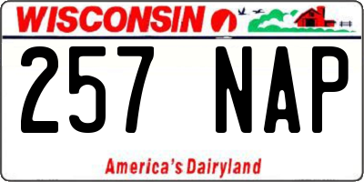 WI license plate 257NAP