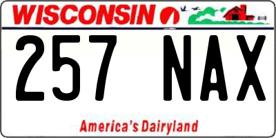 WI license plate 257NAX