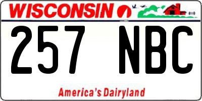 WI license plate 257NBC