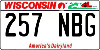 WI license plate 257NBG