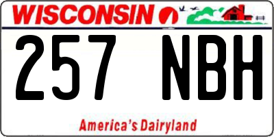 WI license plate 257NBH