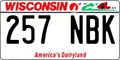 WI license plate 257NBK