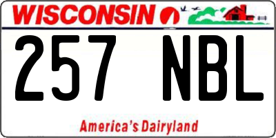 WI license plate 257NBL