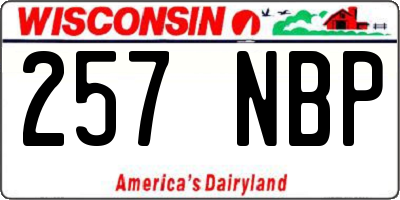 WI license plate 257NBP