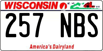 WI license plate 257NBS