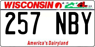 WI license plate 257NBY