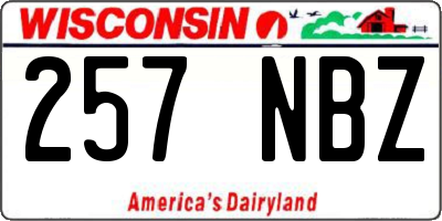 WI license plate 257NBZ