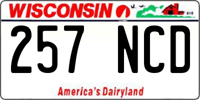 WI license plate 257NCD