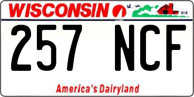 WI license plate 257NCF