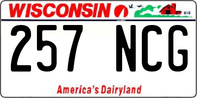WI license plate 257NCG