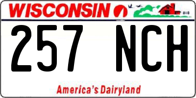 WI license plate 257NCH
