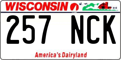 WI license plate 257NCK