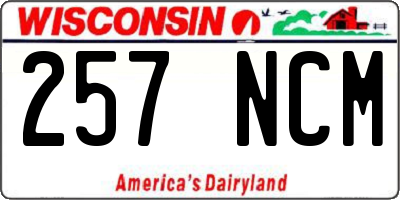 WI license plate 257NCM